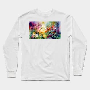 Watercolor Floral bloom spring Garden3 Long Sleeve T-Shirt